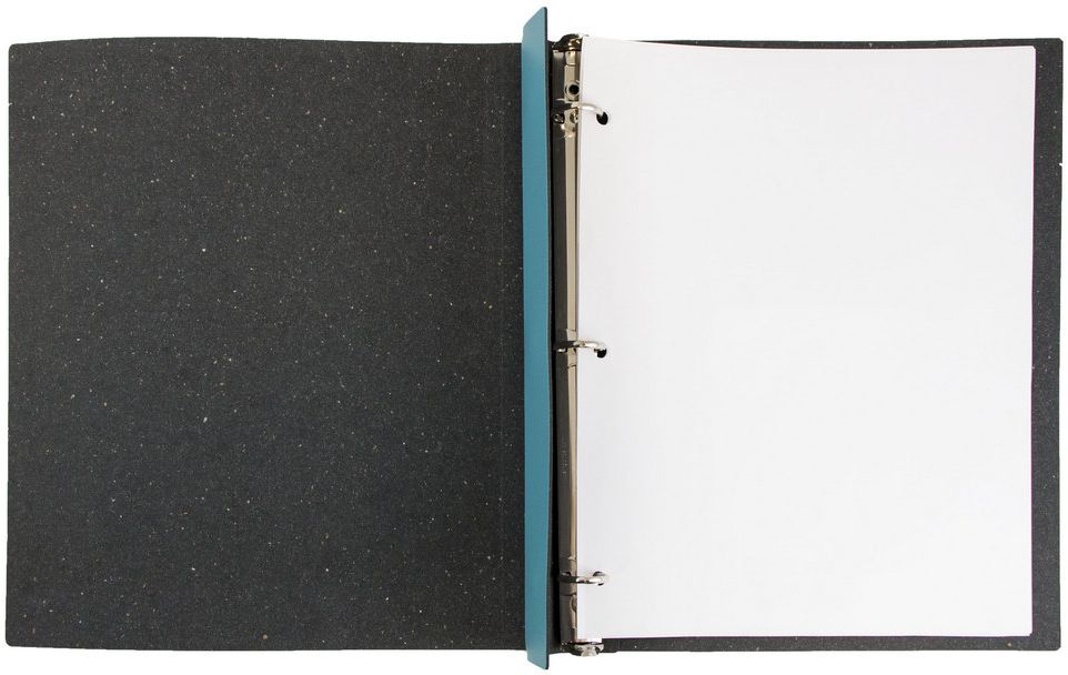 Turquoise Italian Leather 3/4 Inch 3-Ring Binder