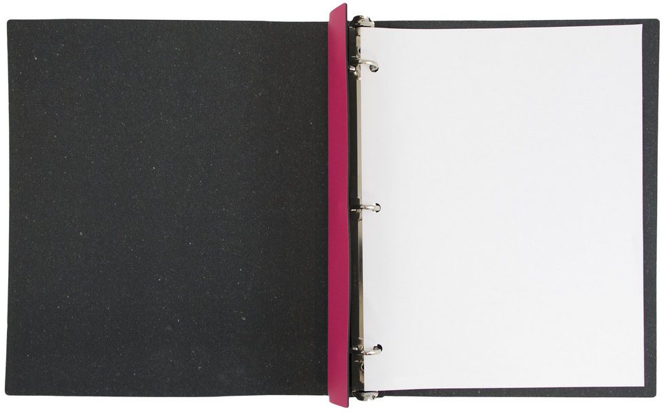 Fuchsia Pink Italian Leather 3/4 Inch 3-Ring Binder