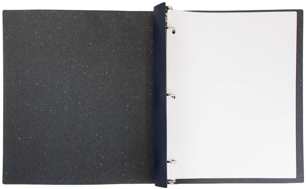 Navy Blue Italian Leather 3/4 Inch 3-Ring Binder