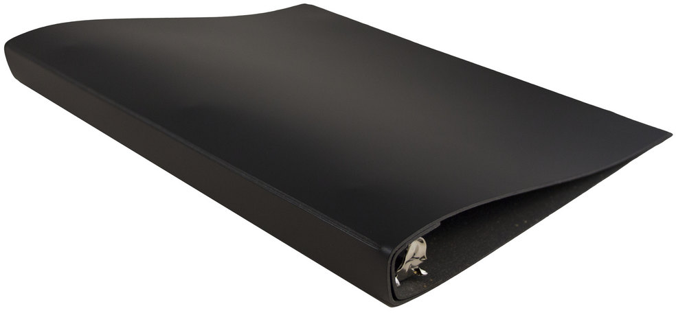 Black Italian Leather 3/4 Inch 3-Ring Binder