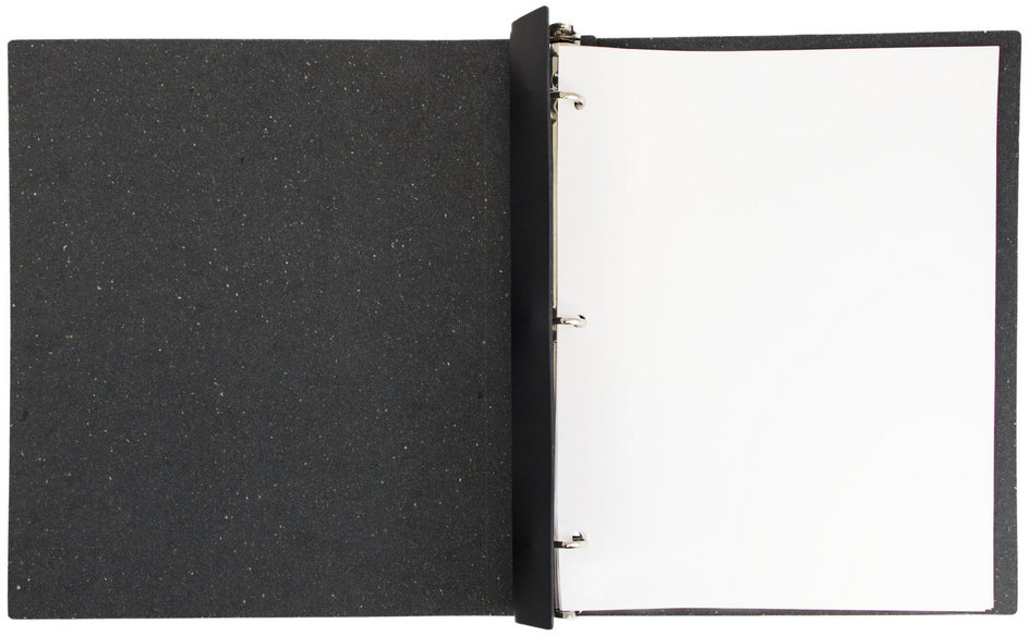 Black Italian Leather 3/4 Inch 3-Ring Binder