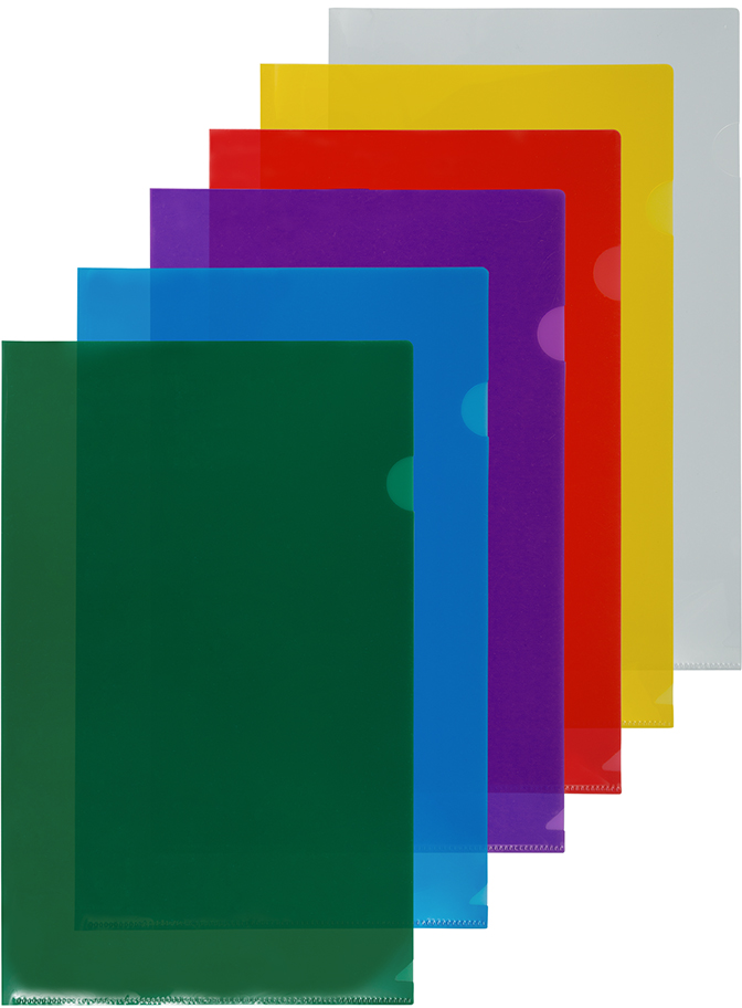 Assorted Color 9 x 14 1/2 Legal Plastic Sleeves - 12 Pack