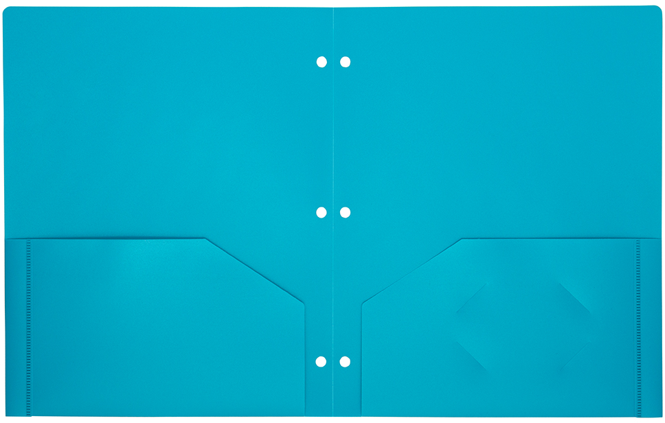 Assorted Fashion 9 x 12 Plastic Pop 3 Hole Punch Folders - 6 Pack