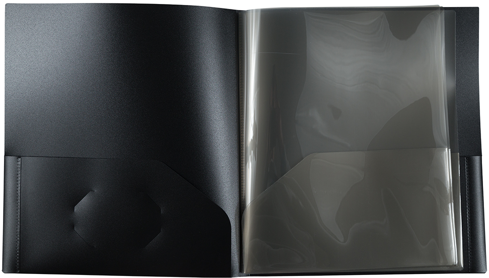 Black 9 x 12 Plastic 10 Pocket Folders