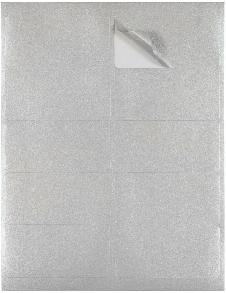 Silver Metallic 2 x 4 Address Labels
