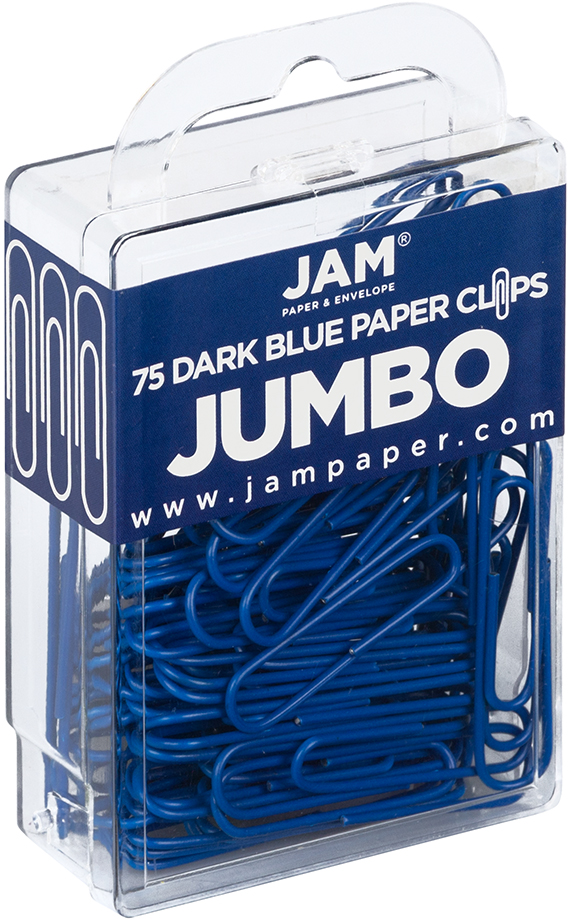Dark Blue Jumbo Paper Clips - 75 Pack