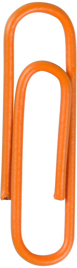 Orange Standard Paper Clips - 100 Pack