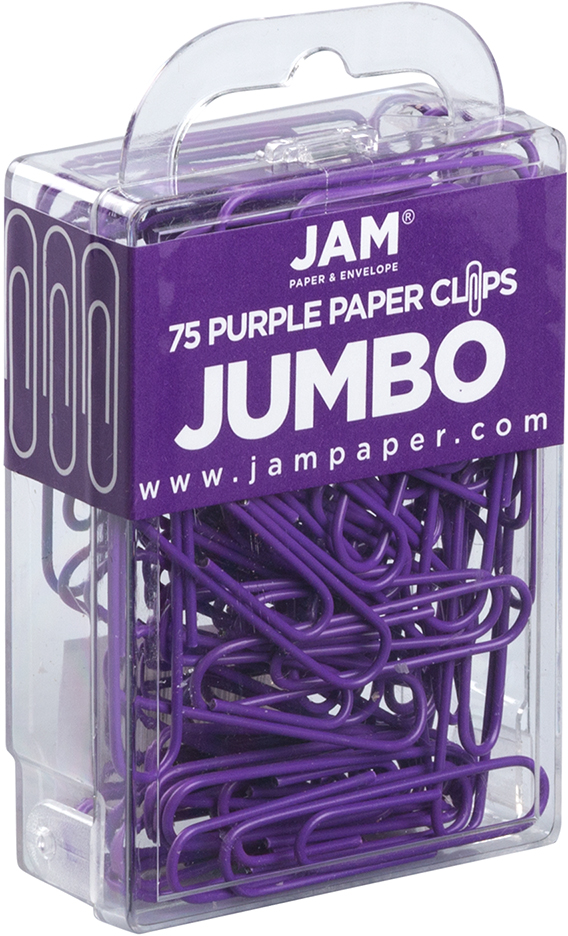 Purple Jumbo Paper Clips - 75 Pack