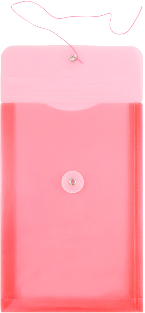 Red 6 1/4 x 9 1/4 Open End Plastic Envelopes with Button & String