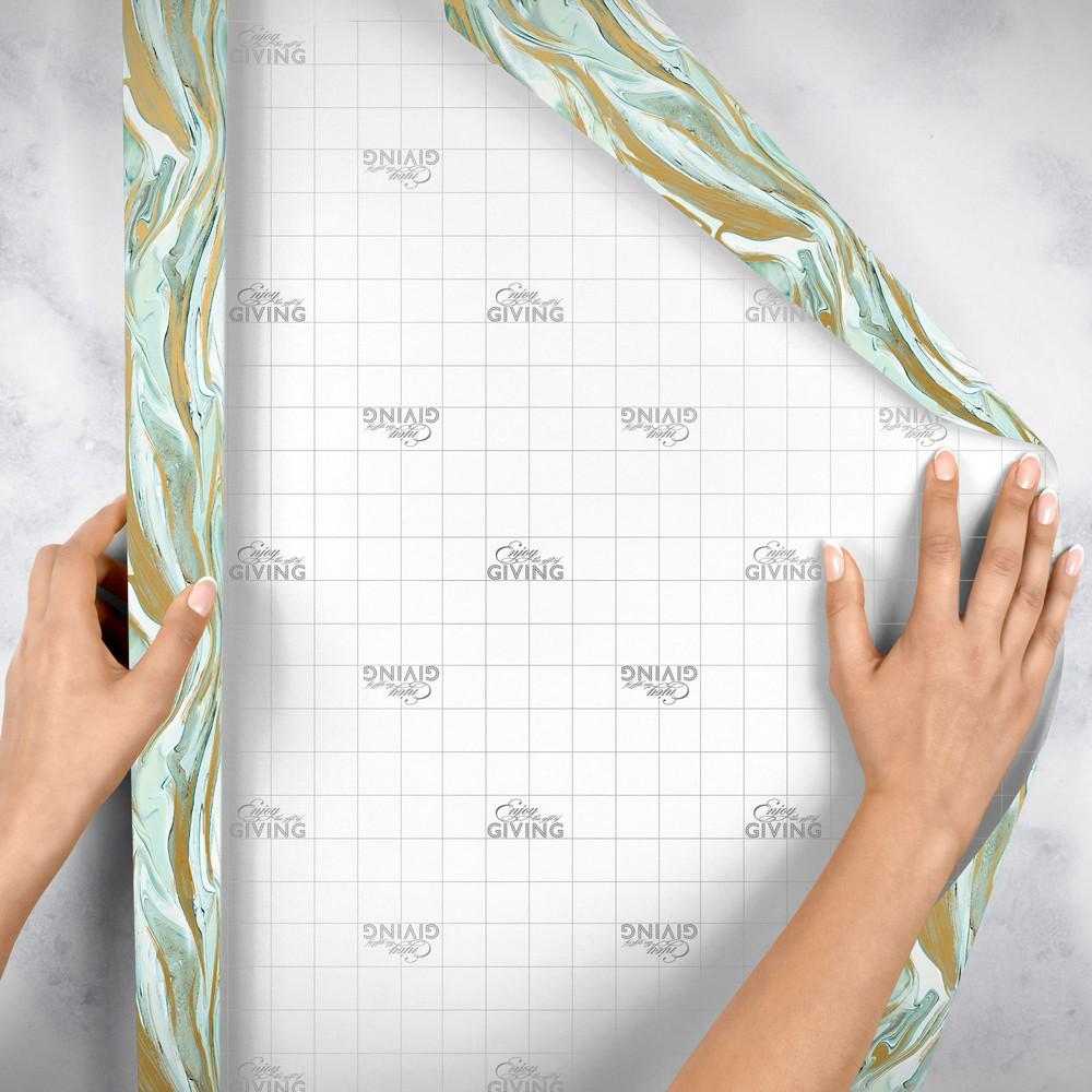 Marbleized Mint 30" x 208' Bulk Wrapping Paper (520 Sq Ft)