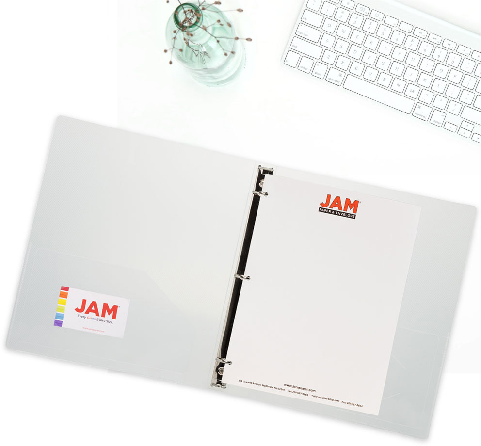 Clear Plastic 3/4 Inch 3-Ring Binder