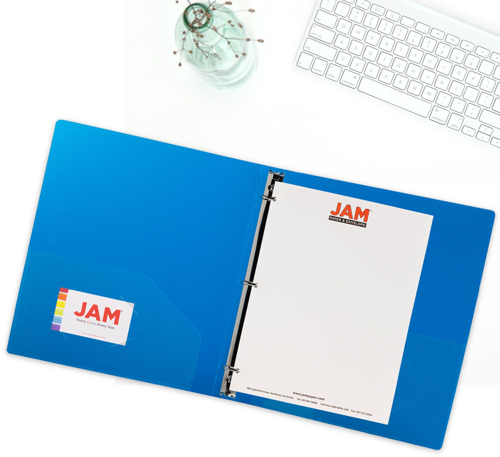 Blue Plastic 1 Inch 3-Ring Binder