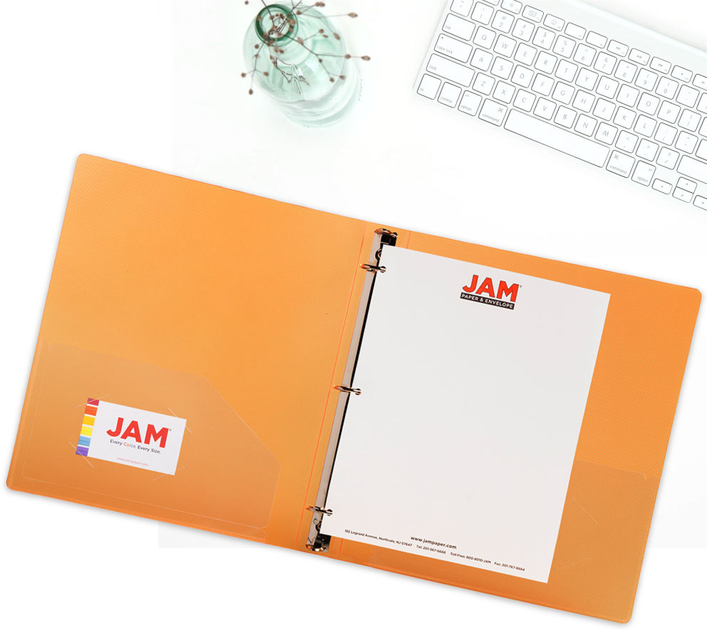 Orange Plastic 1 Inch 3-Ring Binder