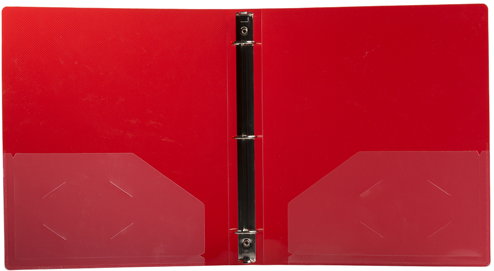 Red Plastic1 Inch 3-Ring Binder