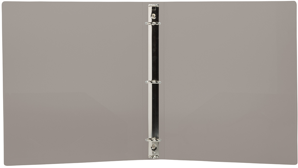 Smoke Gray Plastic 1 Inch 3-Ring Binder