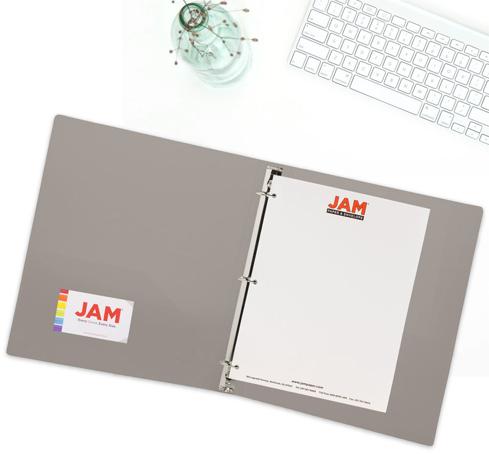 Smoke Gray Plastic 1 Inch 3-Ring Binder