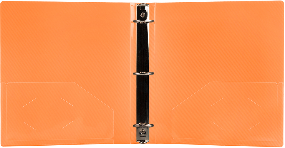 Orange Plastic 1 1/2 Inch 3-Ring Binder