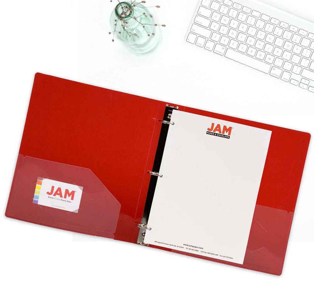 Red Plastic 2 Inch 3-Ring Binder
