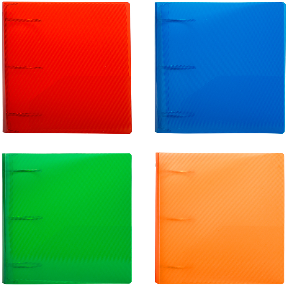 Assorted Plastic 3 Inch Binder - 4 Pack