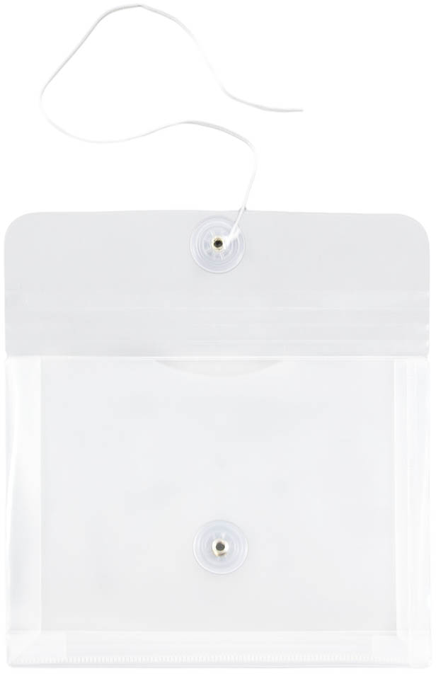 Clear 5 1/2 x 7 1/2 Index Booklet Plastic Envelopes with Button & String