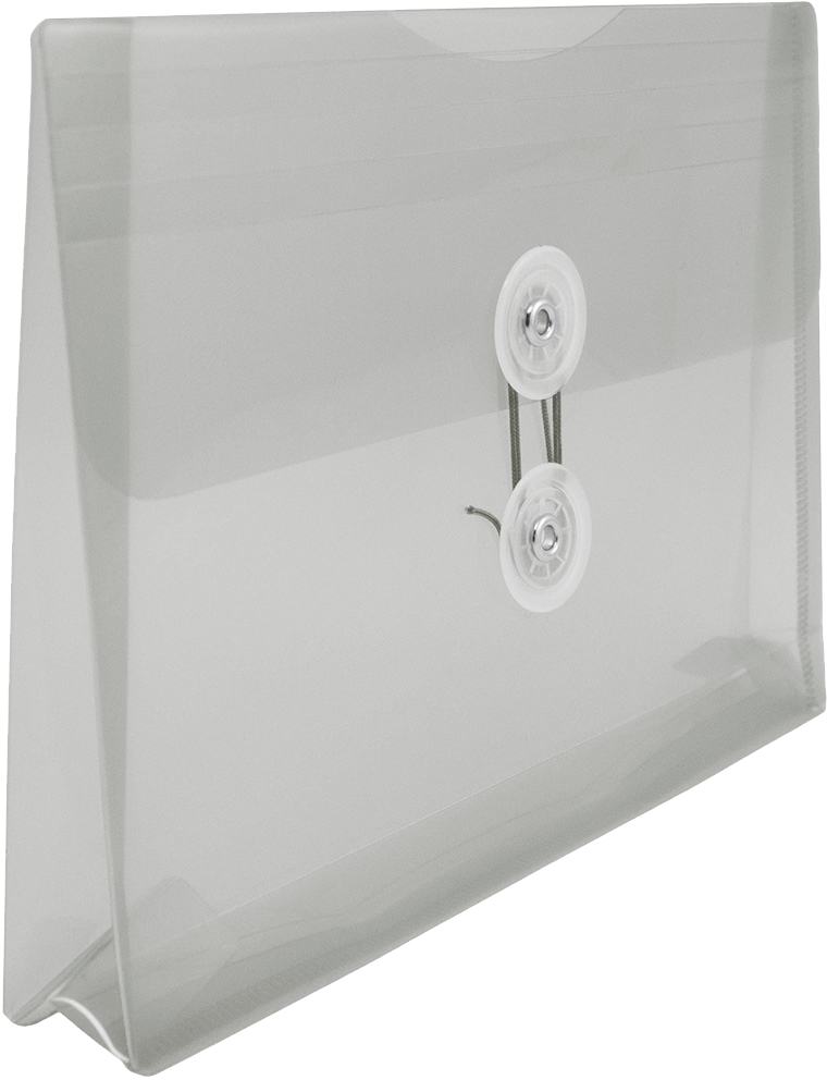 Smoke 5 1/2 x 7 1/2 Index Booklet Plastic Envelopes with Button & String