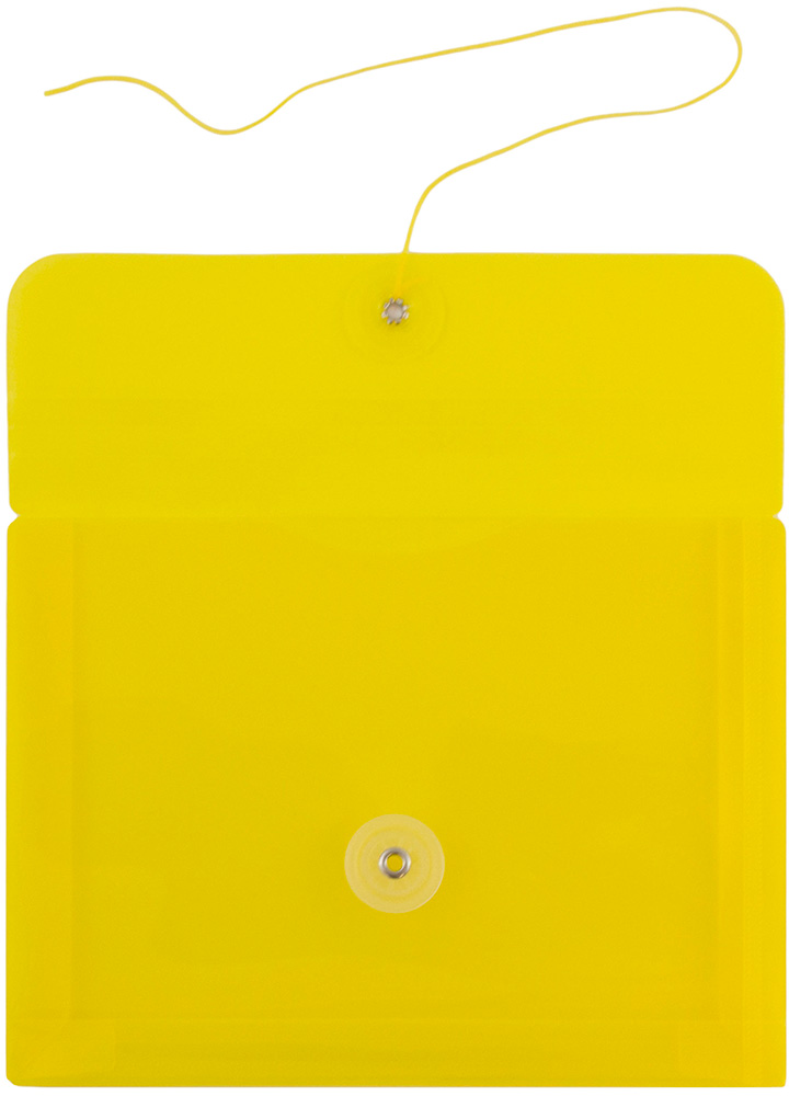 Yellow 5 1/2 x 7 1/2 Index Booklet Plastic Envelopes with Button & String