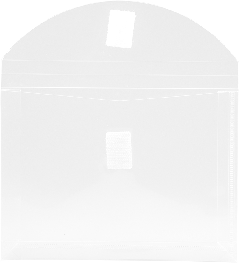 Clear 5 1/2 x 7 1/2 Index Booklet with 1" Expansion Plastic Envelopes with Hook and Loop Closure