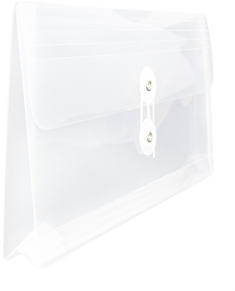 Clear #10 Business Plastic Envelopes (5 1/4 x 10) with Button & String