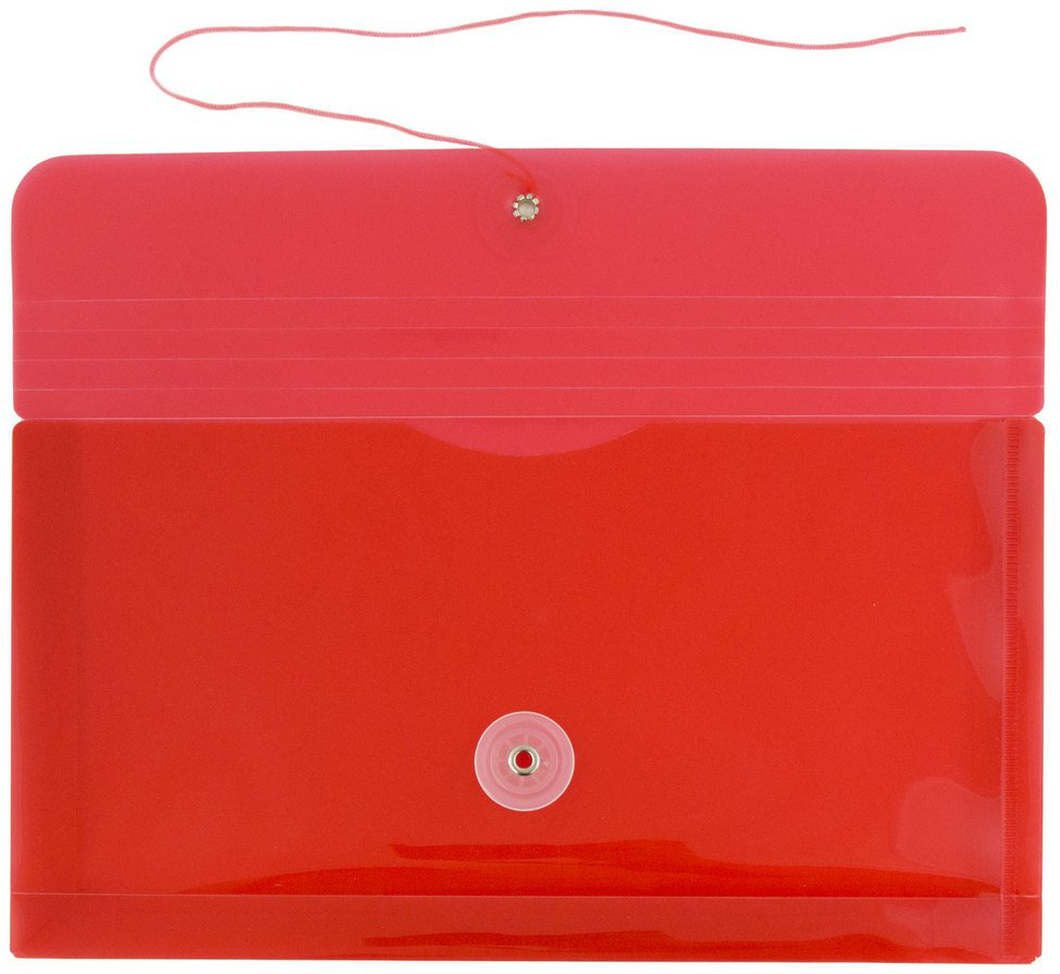 Red #10 Business Plastic Envelopes (5 1/4 x 10) with Button & String