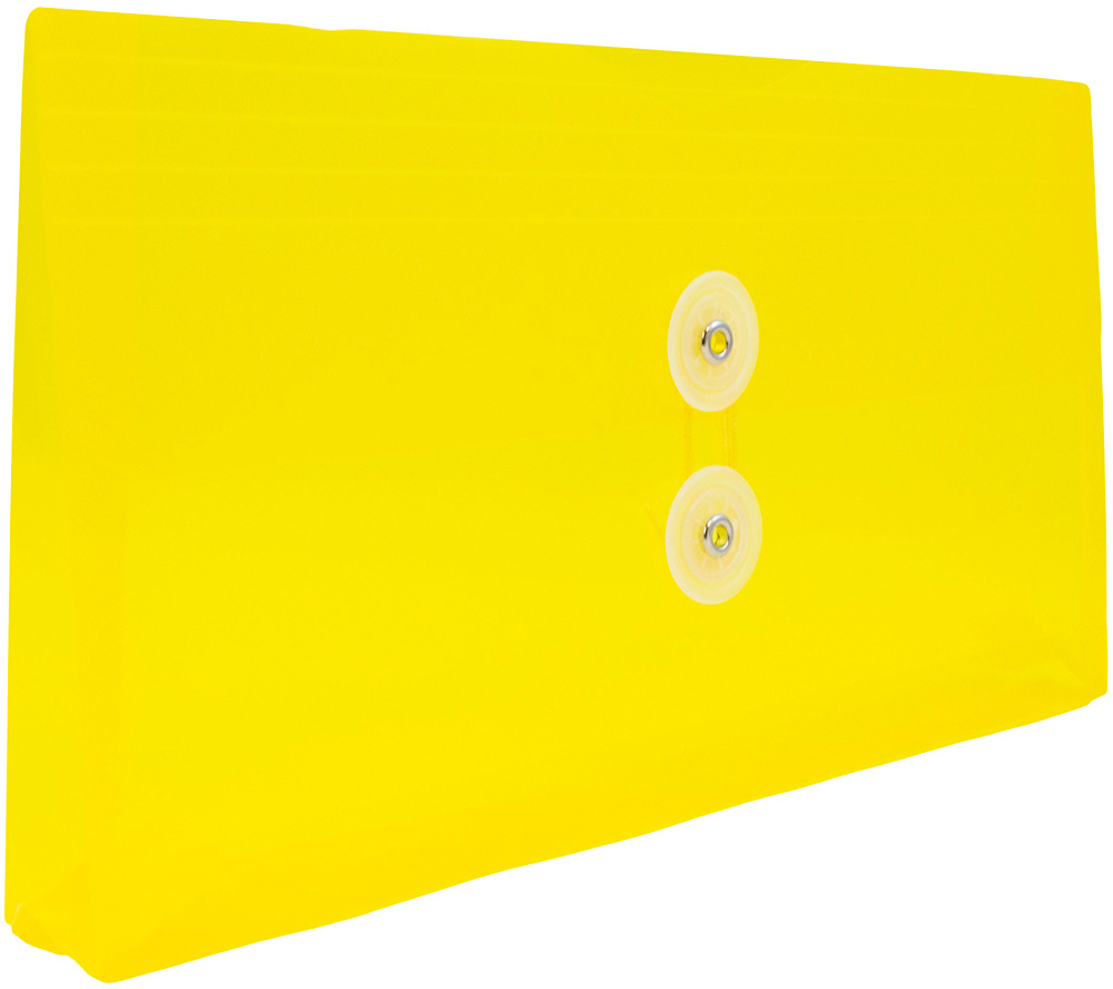 Yellow #10 Business Plastic Envelopes (5 1/4 x 10) with Button & String