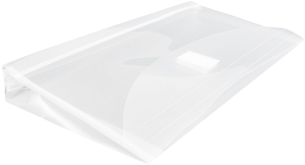 Clear #10 Business with 1" Expansion Plastic Envelopes (5 1/4 x 10) with Hook and Loop Closure