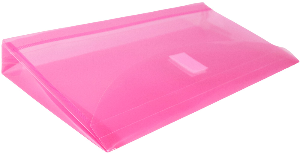Fuchsia Pink #10 Business with 1" Expansion Plastic Envelopes (5 1/4 x 10) with Hook and Loop Closure