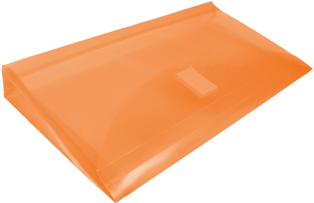 Orange #10 Business with 1" Expansion Plastic Envelopes (5 1/4 x 10) with Hook and Loop Closure