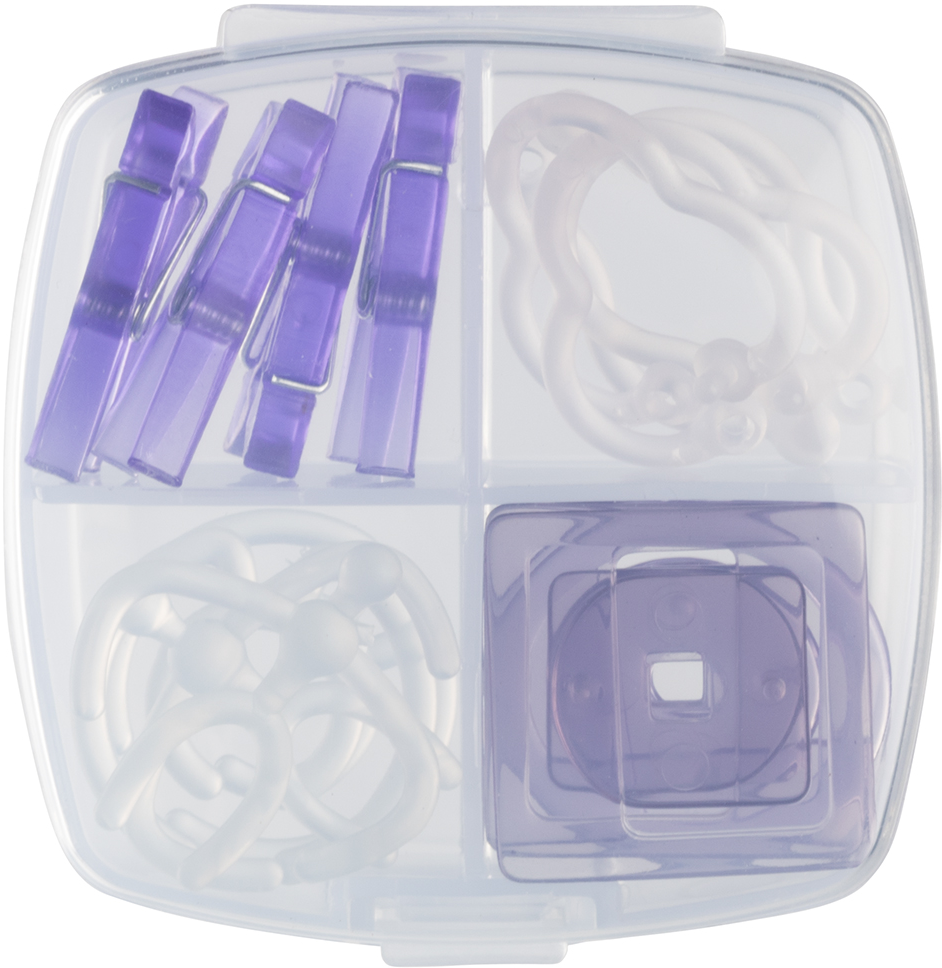 Purple Small Office Clip Box - 16 Pack