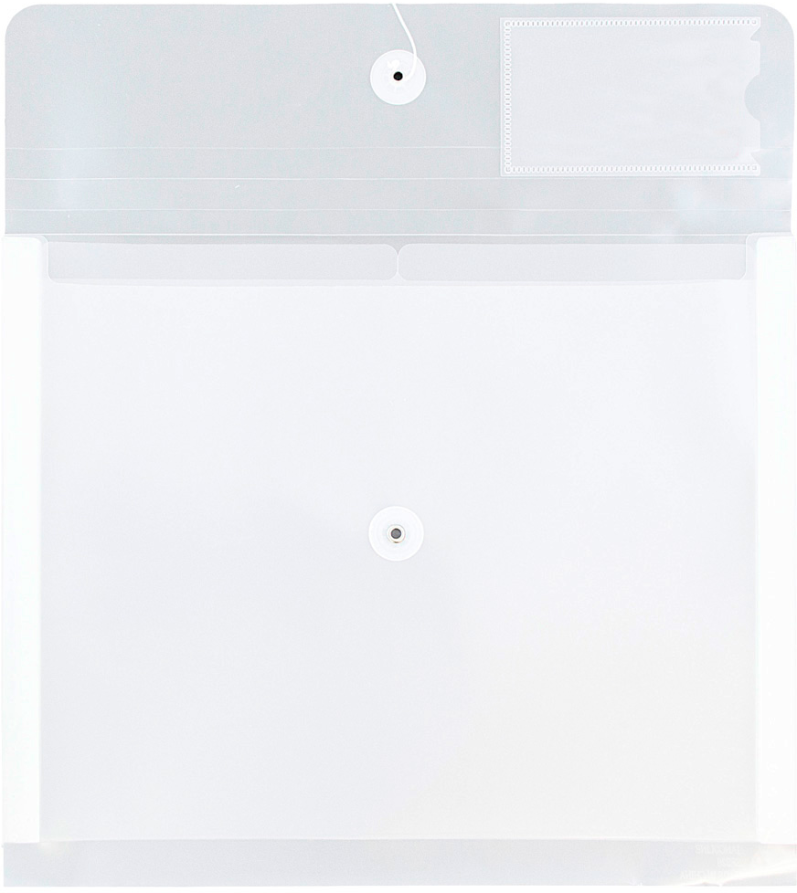 Clear Letter Booklet with 2 Dividers Plastic Envelopes (9 3/4 x 13) with Button & String