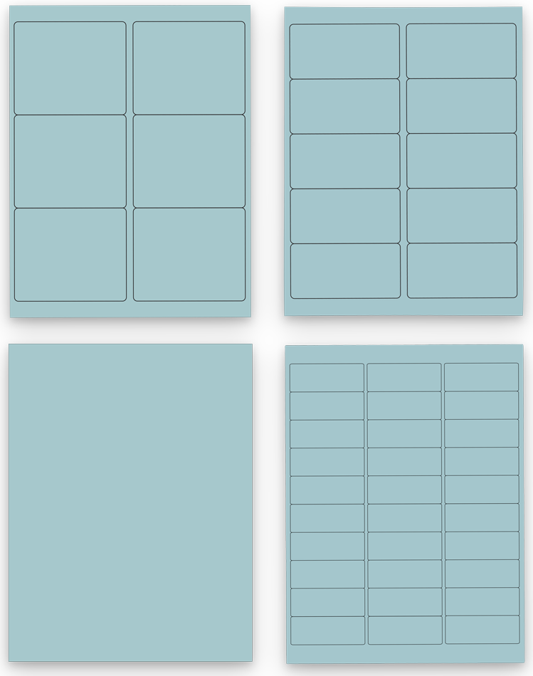 Baby Blue Assorted Size Labels Combo Set - 4 Packs (370 Total)