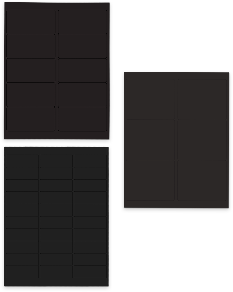 Black Assorted Size Labels Combo Set - 3 Packs (360 Total)