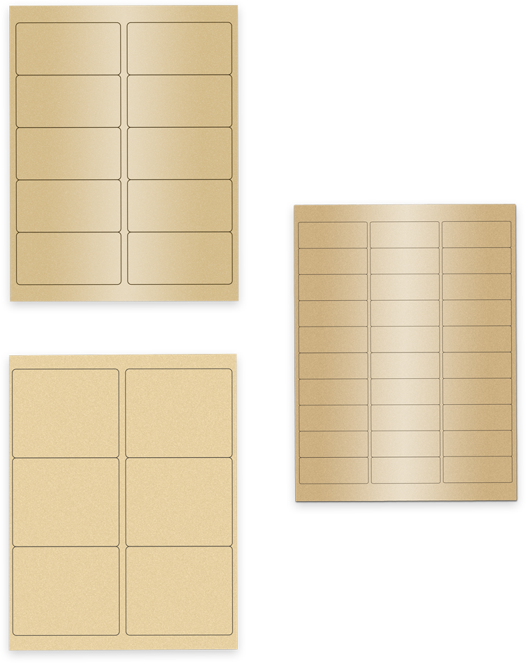 Gold Metallic Assorted Size Labels Combo Set - 3 Packs (360 Total)