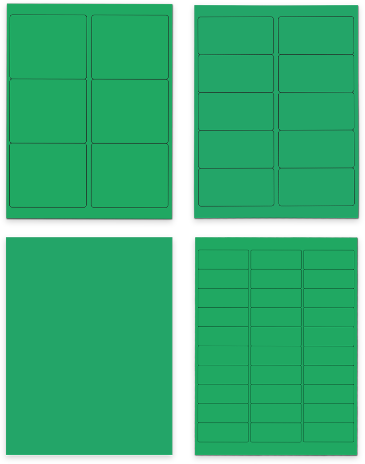 Green Assorted Size Labels Combo Set - 4 Packs (370 Total)