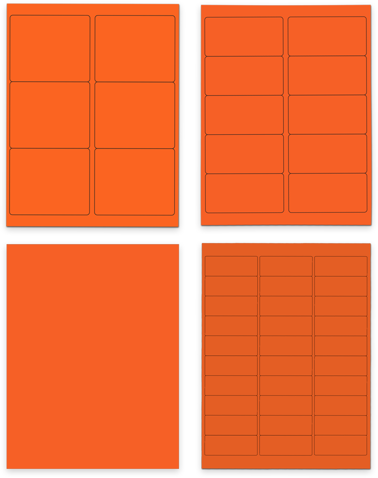 Orange Assorted Size Labels Combo Set - 4 Packs (370 Total)