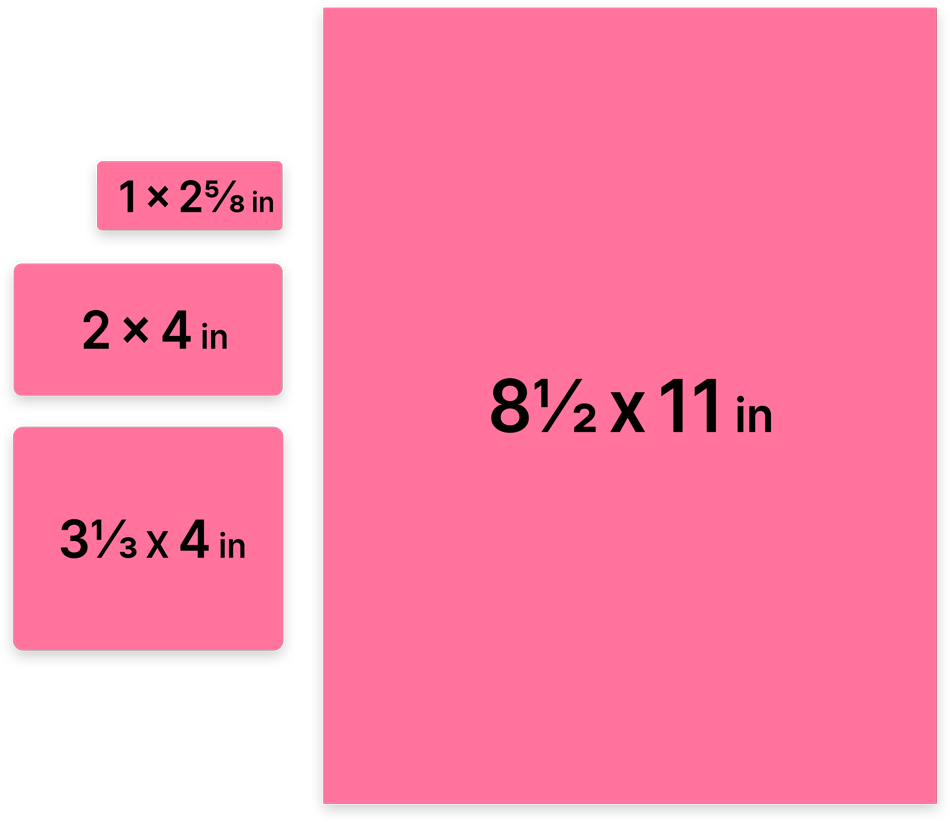 Ultra Pink Assorted Size Labels Combo Set - 4 Packs (370 Total)