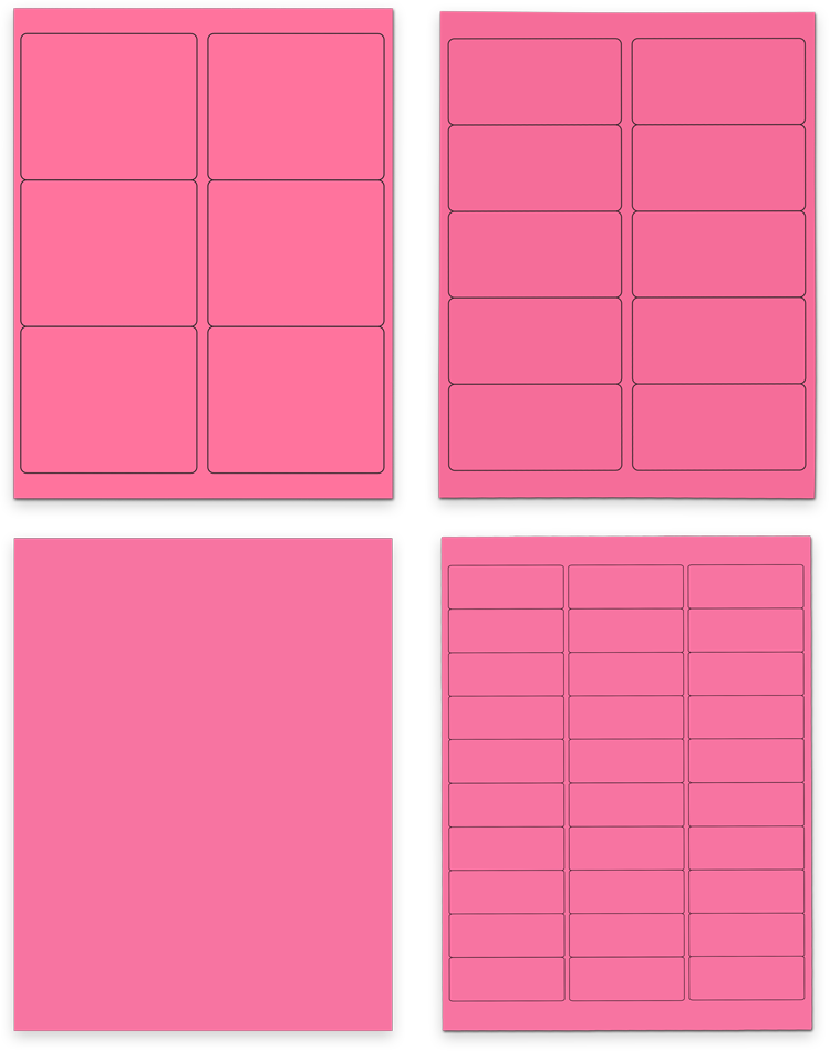Ultra Pink Assorted Size Labels Combo Set - 4 Packs (370 Total)