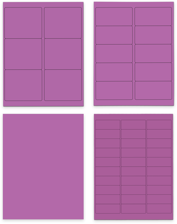 Violet Purple Assorted Size Labels Combo Set - 4 Packs (370 Total)