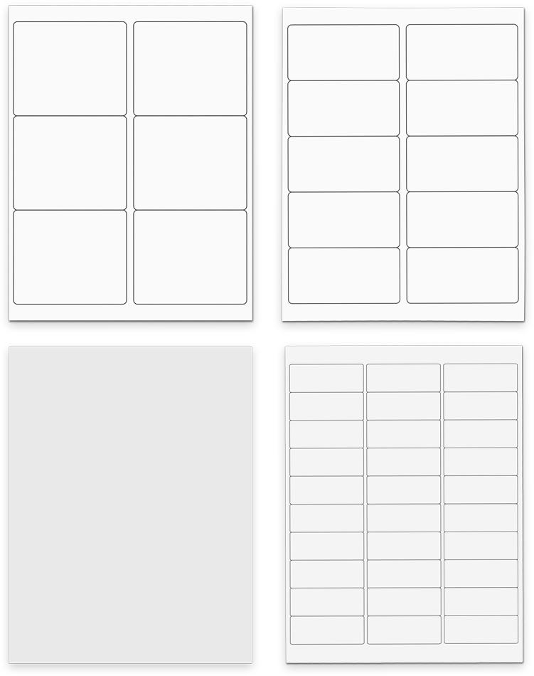 White Assorted Size Labels Combo Set - 4 Packs (370 Total)