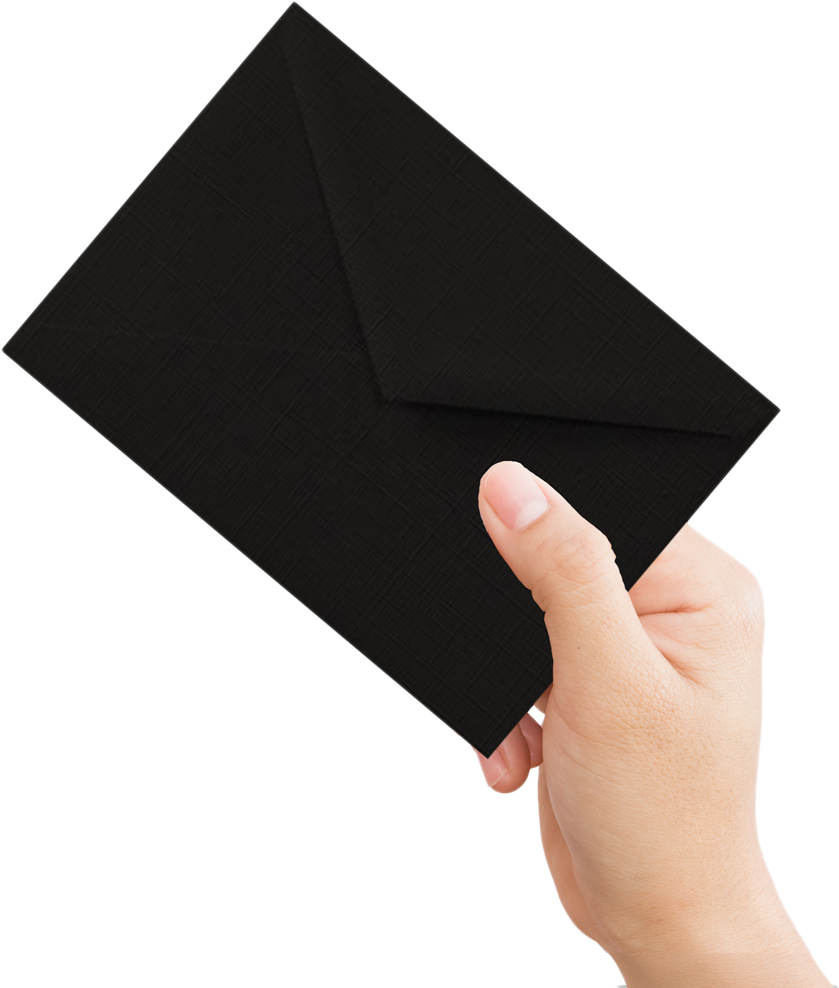 Black Linen 32lb Lee BAR V Flap Envelopes (5 1/4 x 7 1/4)