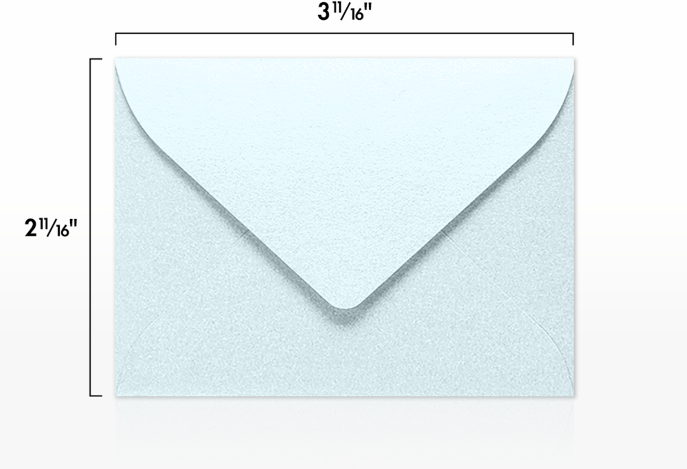 Aquamarine Blue Metallic 32lb #17 Mini Envelopes (2 11/16 x 3 11/16)