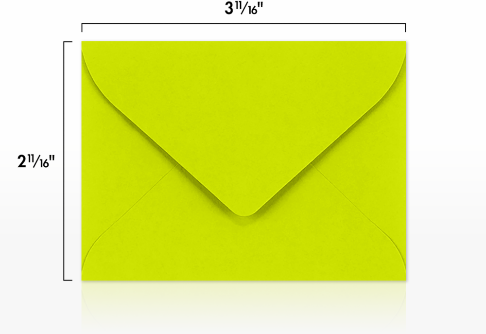 Wasabi Lime Green 32lb #17 Mini Envelopes (2 11/16 x 3 11/16)