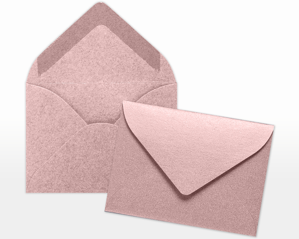 Misty Rose Pink Metallic 84lb #17 Mini Envelopes (2 11/16 x 3 11/16)