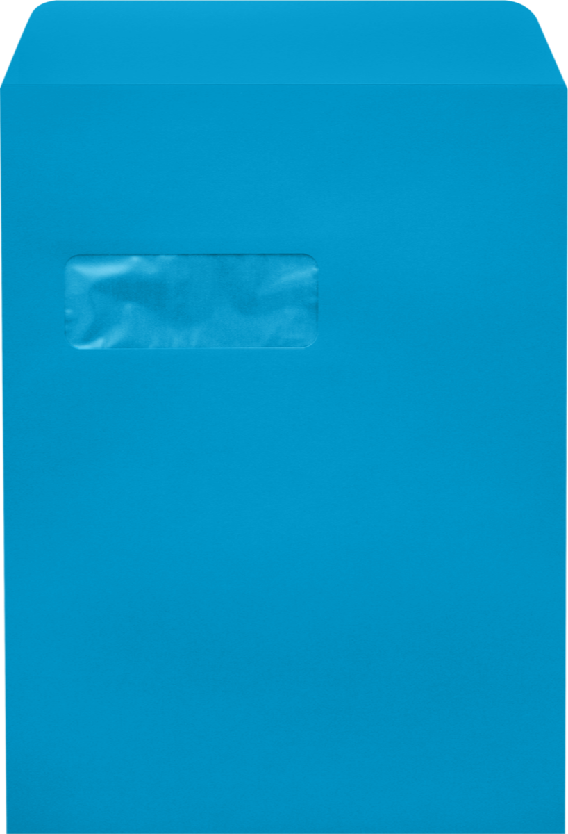 Pool Blue 32lb 9 x 12 Open End Window Envelopes with Peel & Seal