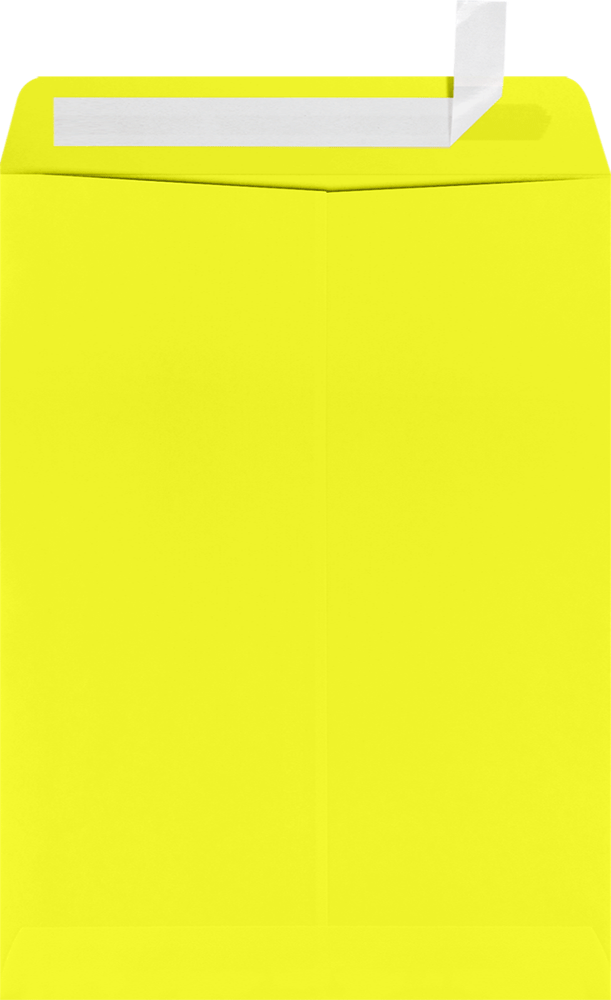 Citrus Yellow 32lb 9 x 12 Open End Window Envelopes with Peel & Seal
